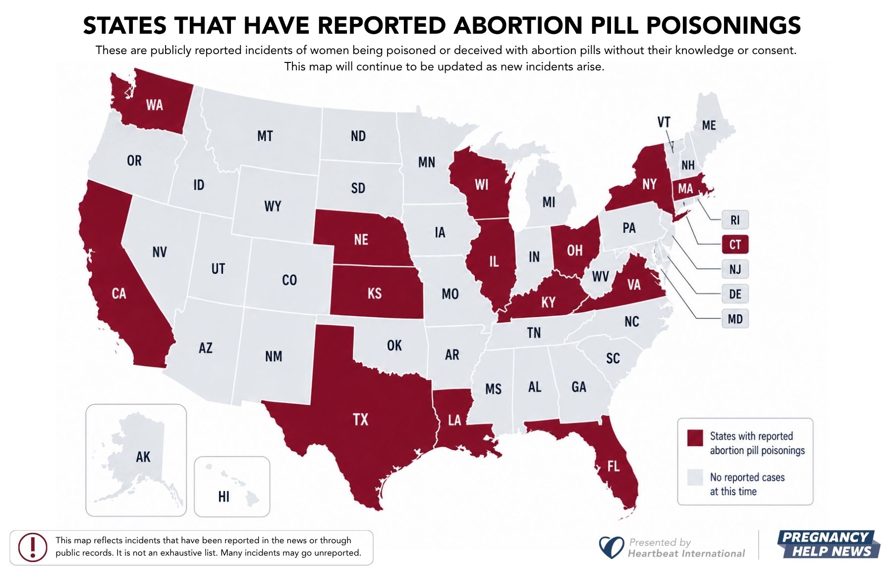 States that have reported abortion pill poisoning 4